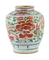 A Chinese polychrome vase, 18th century