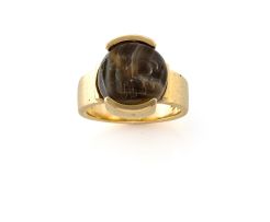 Agate and gold ring, Erich Frey, 1970s