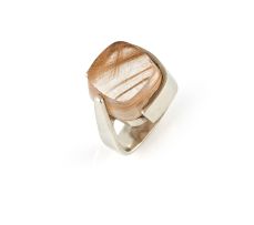 Silver and rutilated quartz ring, Erich Frey, 1970s