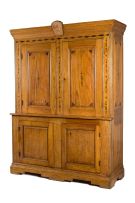 An important Cape West Coast cedarwood, pine and inlaid cupboard, 18th century