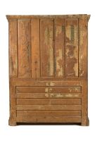 An important Cape West Coast cedarwood, pine and inlaid cupboard, 18th century