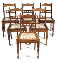A set of five Cape stinkwood side chairs, late 19th century