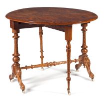 A Victorian walnut drop-side table