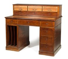 A mahogany pedestal desk, 19th century