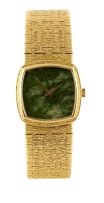 Lady's 18ct gold and jade watch, Piaget, 1970s