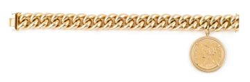 Gold fancy-link bracelet