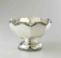 A George V silver rose bowl, maker's mark worn, Birmingham, 1933