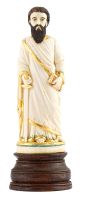 An Indo-Portuguese ivory figure of St Paul, late 18th/early 19th century