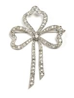 Belle Epoque diamond ribbon bow brooch, Cartier