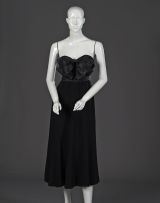 A black linen evening dress
