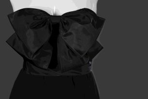 A black linen evening dress