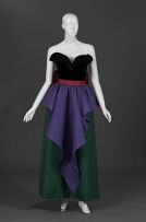 A gala gown with black velvet bodice