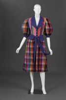 A checked and striped multicoloured party dress