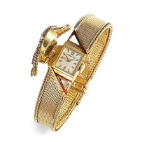 Lady’s diamond and yellow gold bracelet watch, Tiffany & Co, 1950s