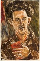 Lippy (Israel-Isaac) Lipshitz; Self Portrait Holding a Book