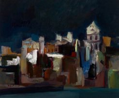 Carl Büchner; Cityscape with Turret
