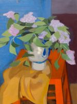 Maud Sumner; Lilac on Orange Stool