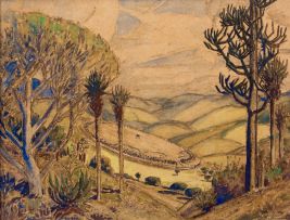 Jacob Hendrik Pierneef; Zululand Landscape with uMgungundlovu in the Distance