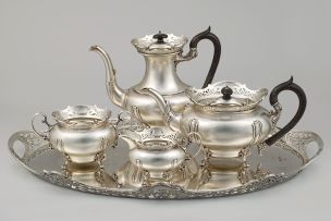 A five-piece silver tea service, Williams (Birmingham) Ltd, Birmingham, 1907-1912