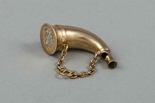 A Victorian silver-gilt bosun's whistle and vinaigrette, Asprey & Co Ltd, 21 June 1870