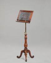 A Victorian mahogany and brass music stand