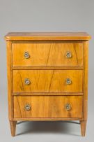 A Biedermeier style fruitwood chest of drawers, late 19th century