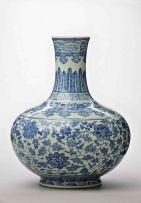 A Chinese blue and white bottle vase