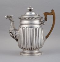 A George III silver hot water pot, John Watson, Sheffield, 1814