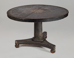 An early Victorian painted tilt-top table, circa 1840