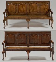 An oak settle, late 18th/early 19th century