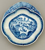 A Chinese blue and white Nanking shell-shaped dish, Qing Dynasty, early 19th century