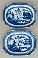 Two Chinese blue and white Nanking dishes, Qing Dynasty, early 19th century