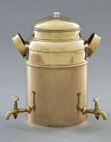 A large Cape brass coffee urn, John William McLachlan, Worcester, second half 19th century