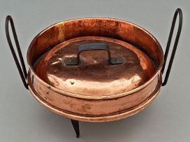 A Cape copper tart pan and cover, Josiah Duffett, Cape Town, late 19th century