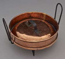 A Cape copper tart pan and cover, Josiah Duffett, Cape Town, late 19th century
