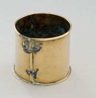 A Cape brass mug, Josiah Duffett, late 19th century