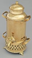 A Cape brass coffee urn and konfoor, Hendrickus Pit, Worcester, early 20th century