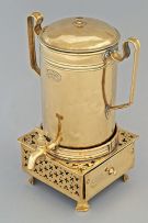 A Cape brass coffee urn and konfoor, Frederik Johannes Staal, Robertson, 20 October 1911
