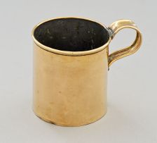 A Cape brass mug, S Walters, Malmesbury, mid 19th century