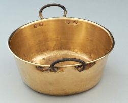 A Cape brass double-handled jam boiler, Josiah Duffett, late 19th century