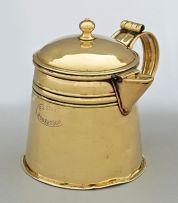 A Cape brass covered milk jug, Frederik Johannes Staal, Robertson, early 20th century