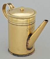 A Cape brass coffee pot, Frederik Johannes Staal, Robertson, 25 August 1910