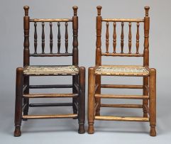 A pair of Cape keurboom tolletjie chairs, first quarter 18th century