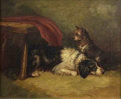 Follower of George Armfield; Terriers Rabitting; Waiting for Master, a pair