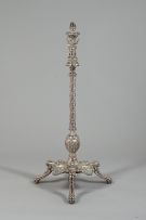 A Continental electroplate lamp stand, late 19th century