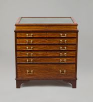 A mahogany collector's cabinet, modern