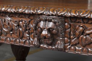 A Flemish oak library table, 19th century