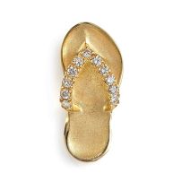 14ct gold and diamond Hawaiian sandal pendant
