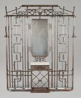 An Art Deco wrought iron hallstand, in the manner of Edgar Brandt, 1930s