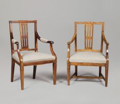 A Cape Neo-classical stinkwood and upholstered armchair, early 19th century